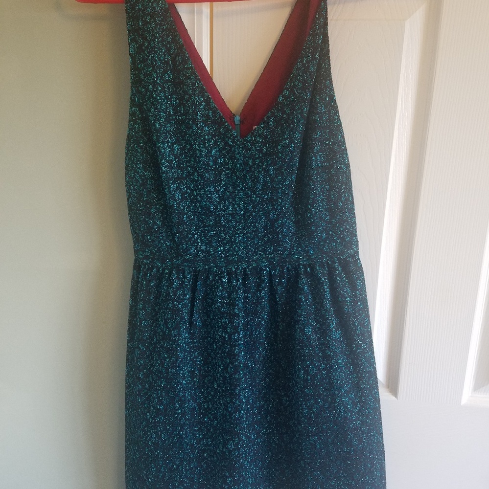 Teal and black sparkly dress